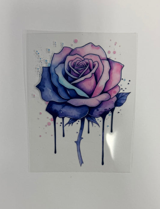 Purple Rose Tumbler Wrap/Decal