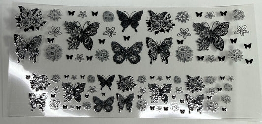 3oz B&W Butterfly decal