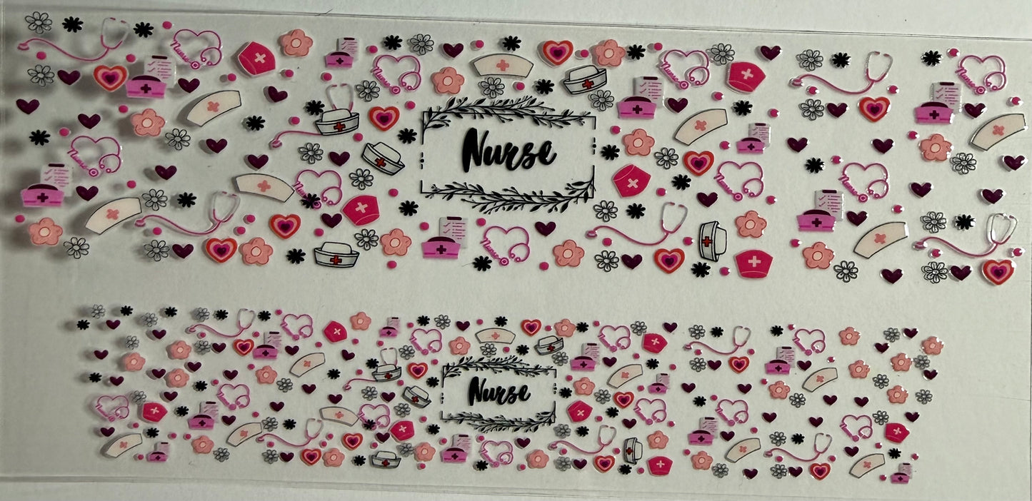 3oz floral heart nurse decal