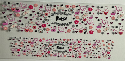 3oz floral heart nurse decal