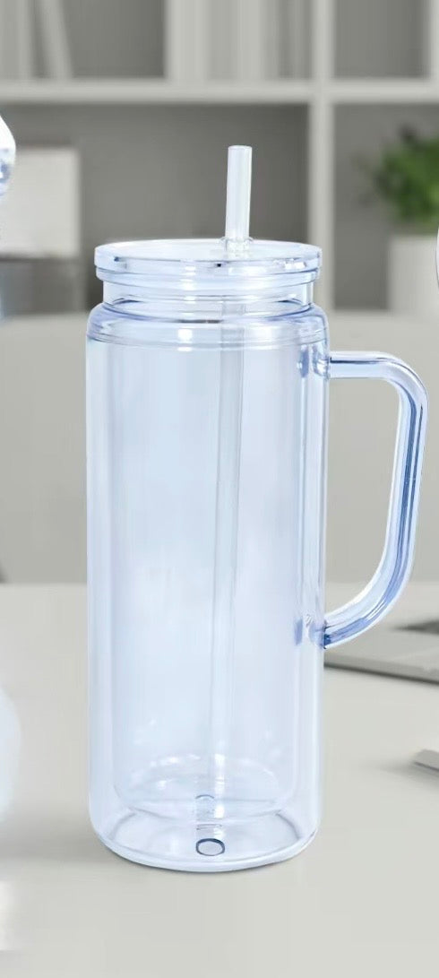 20oz Acrylic Snow Globe Tumbler With Handle