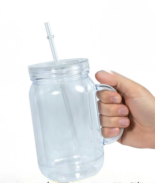 22oz Acrylic Snow Globe Mug With Handle