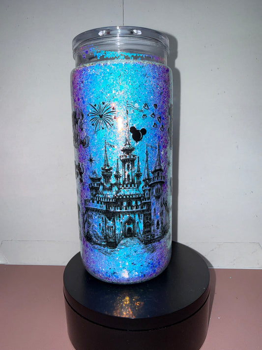 Mickey & Minnie Dry Glitter Premade Cup