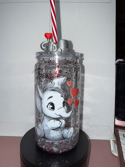 Elephant glitter waterfall premade cup
