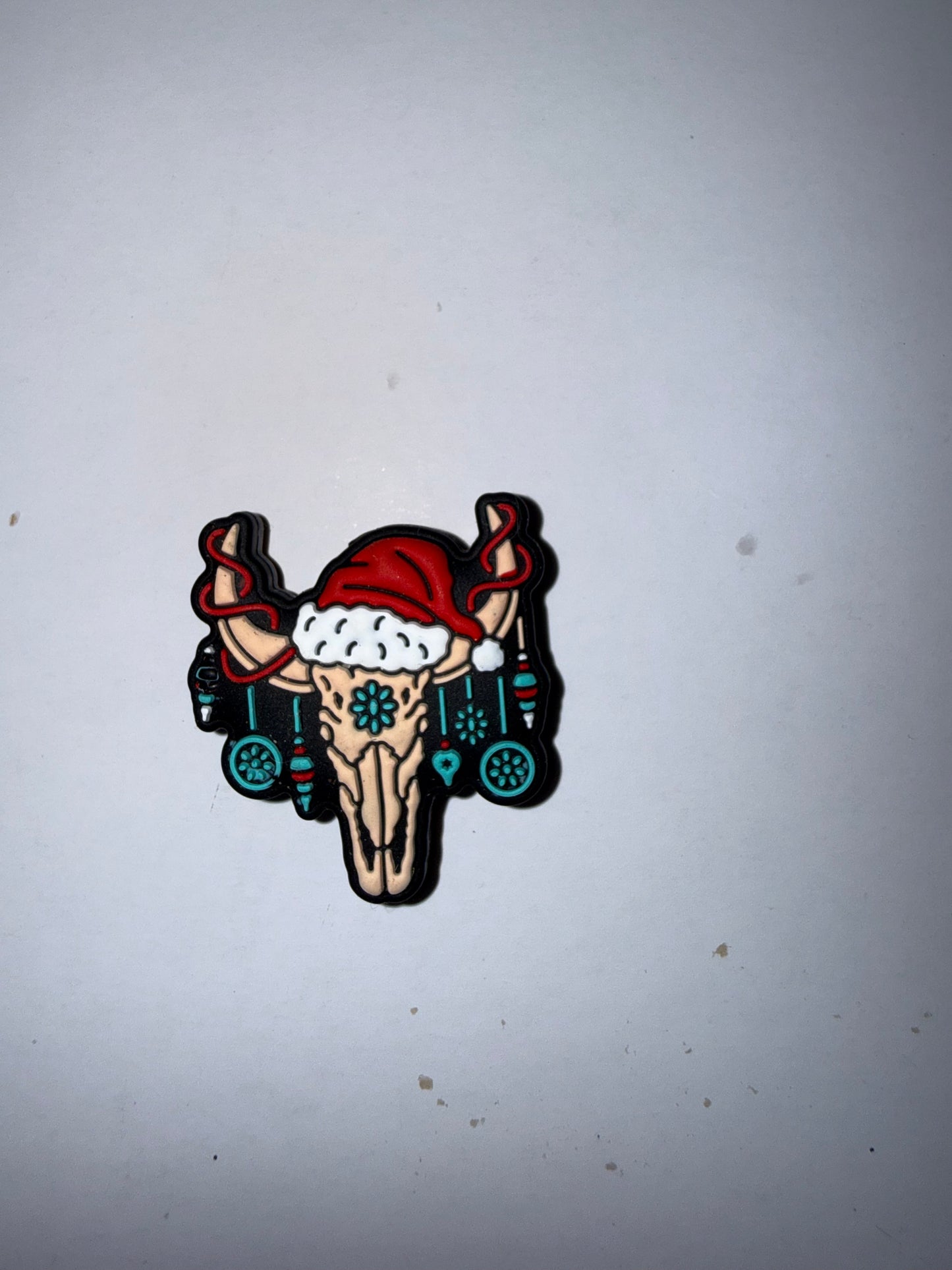 Santa Hat Skull Focal Pen Topper