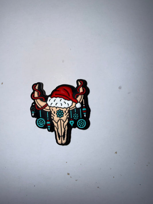 Santa Hat Skull Focal Pen Topper