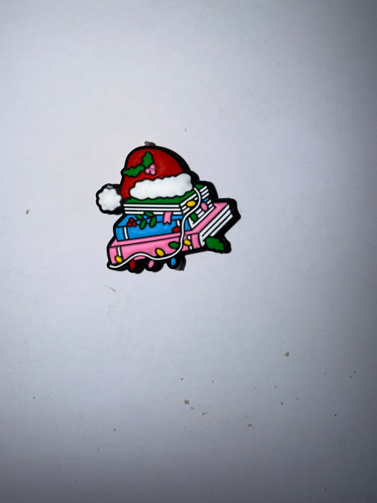 Santa Hat on Books Focal Pen Topper
