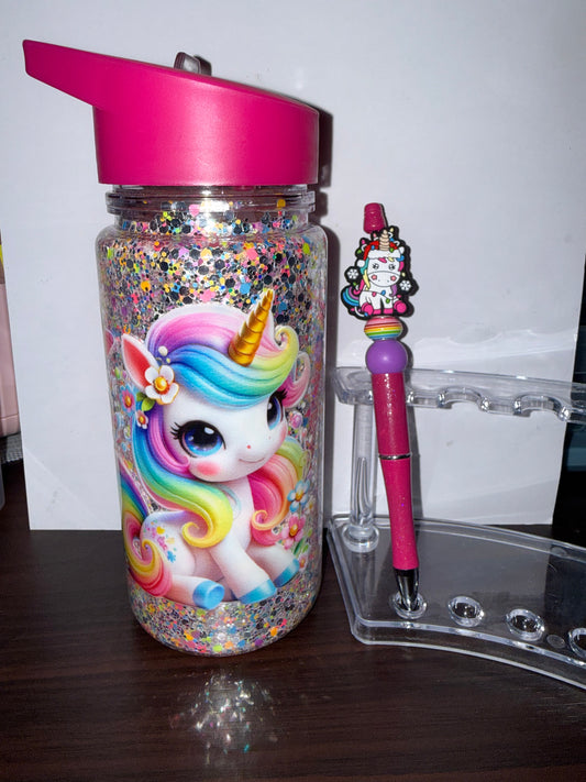 Unicorn cup and pen set