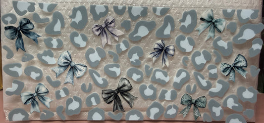 gray animal print Tumbler Wrap/Decal