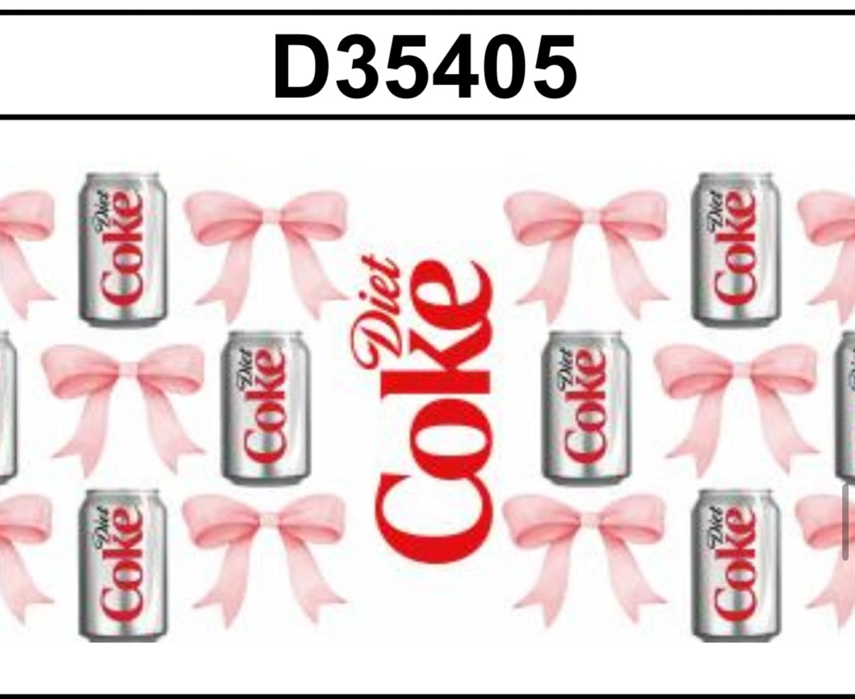 Tumbler Wrap/Decal-bow Diet Coke