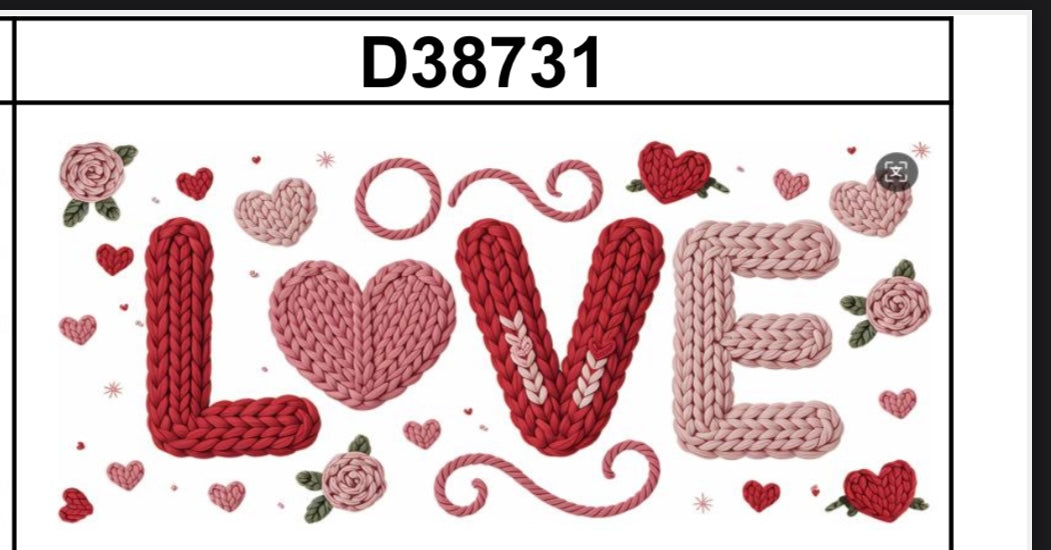 Tumbler Wrap/Decal - Love (knitted)