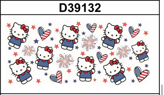 Tumbler Wrap/Decal - Hello Kitty July 4th
