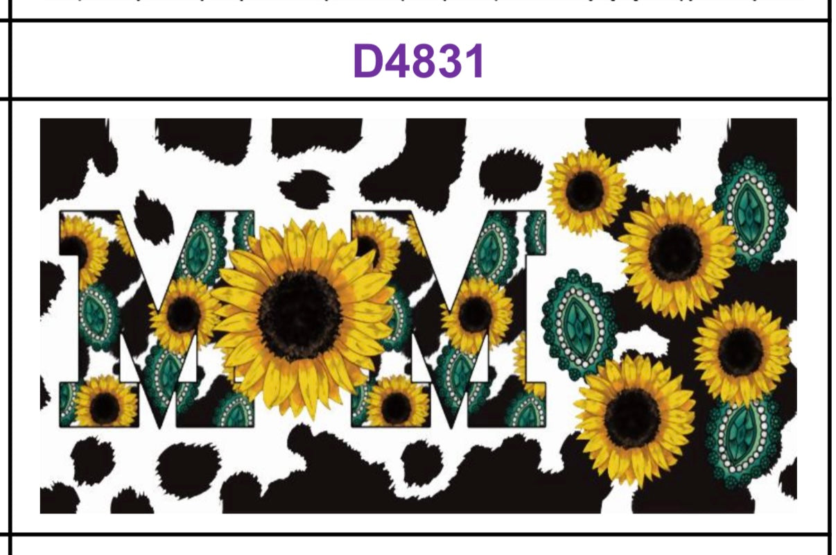 Tumbler Wrap/Decal - sunflower Mom