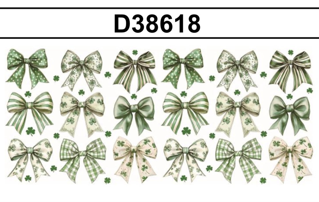 Tumbler Wrap/Decal - St Patricks Day Bows