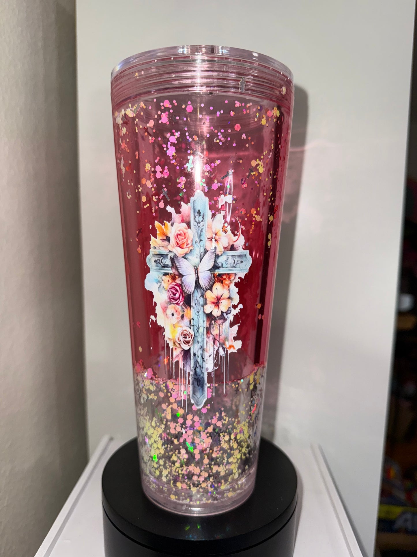 24oz cross cup-clear lava premade cup