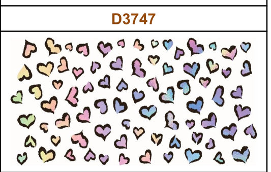 Tumbler Wrap/Decal -animal print colorful heart