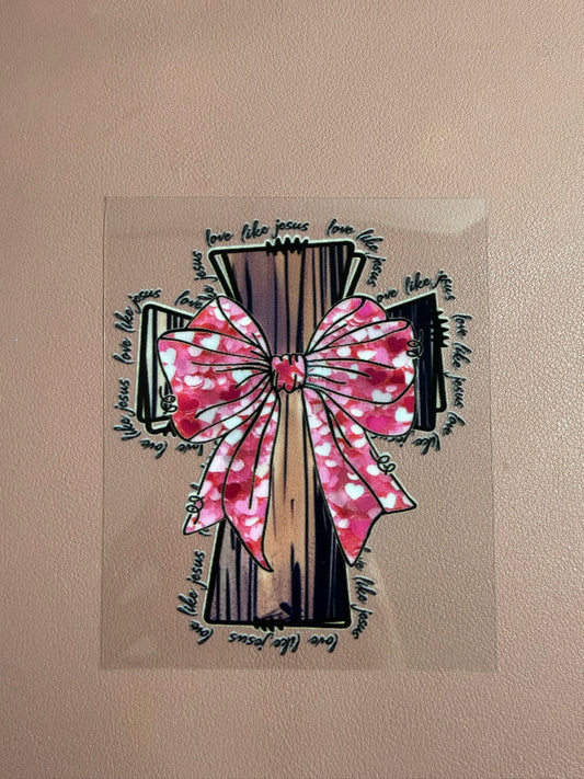 Tumbler Wrap/Decal- bow cross