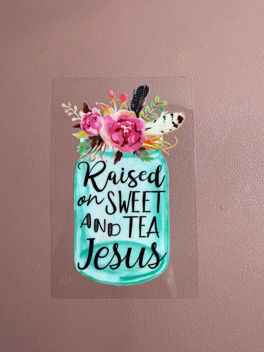 Tumbler Wrap/Decal- sweet tea and Jesus