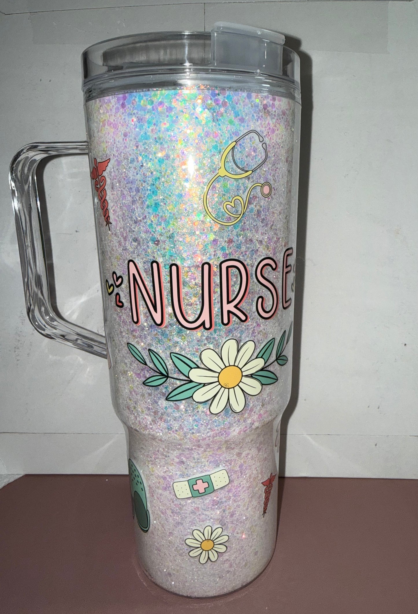 Nurse-Dry Glitter Premade Cup