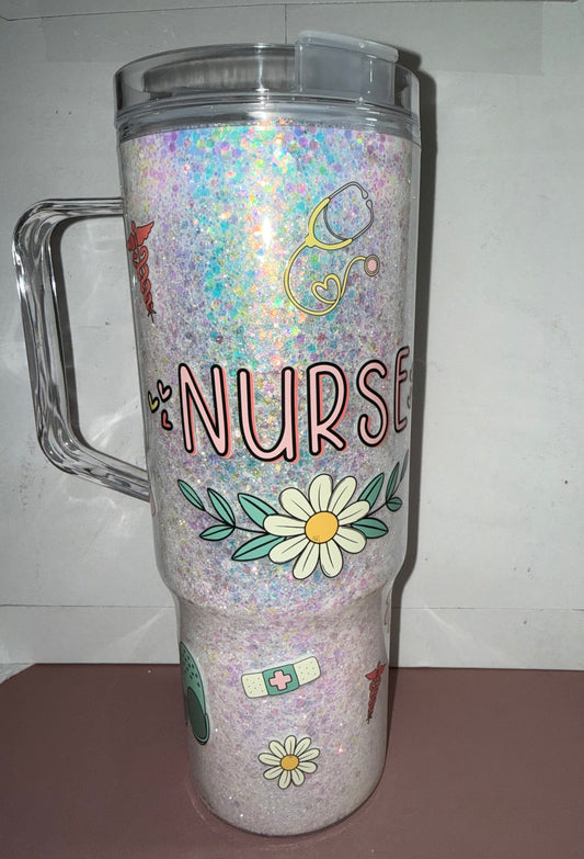 Nurse-Dry Glitter Premade Cup