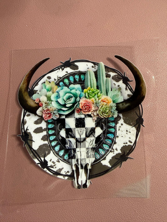 Tumbler Wrap/Decal -floral skull