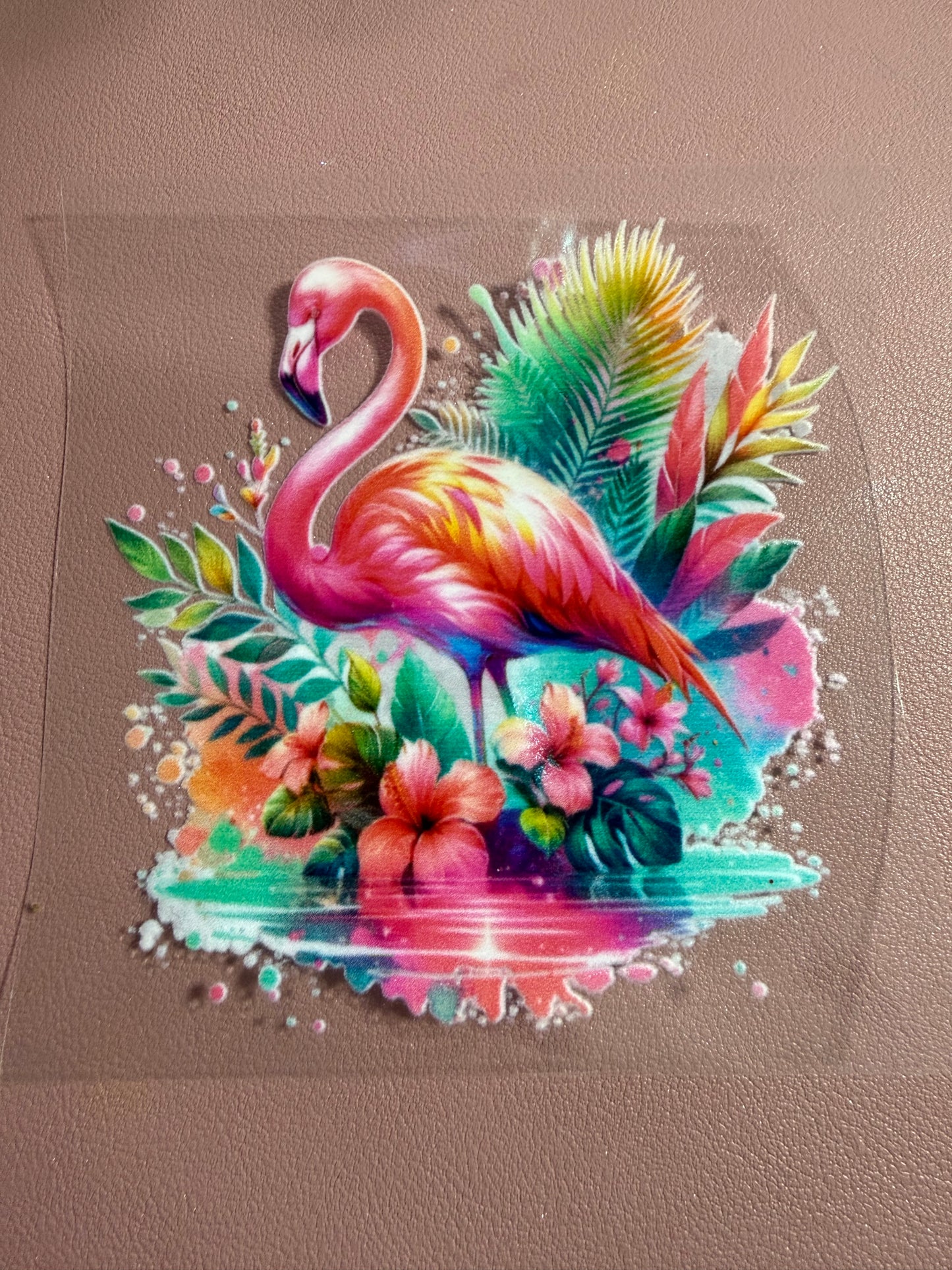 Tumbler Wrap/Decal -flamingo
