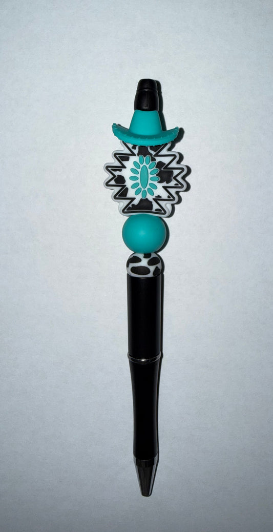 Western concho with hat premade pen