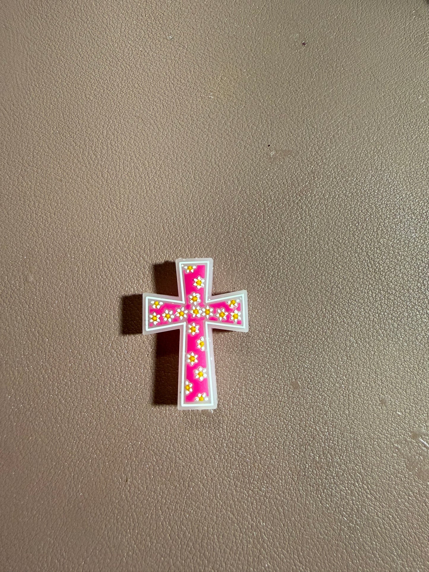 Pink Floral Cross Focal