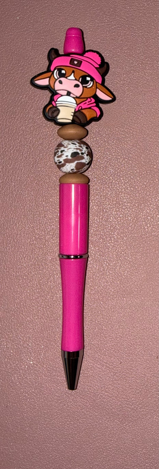 pink coffee cow premade pen