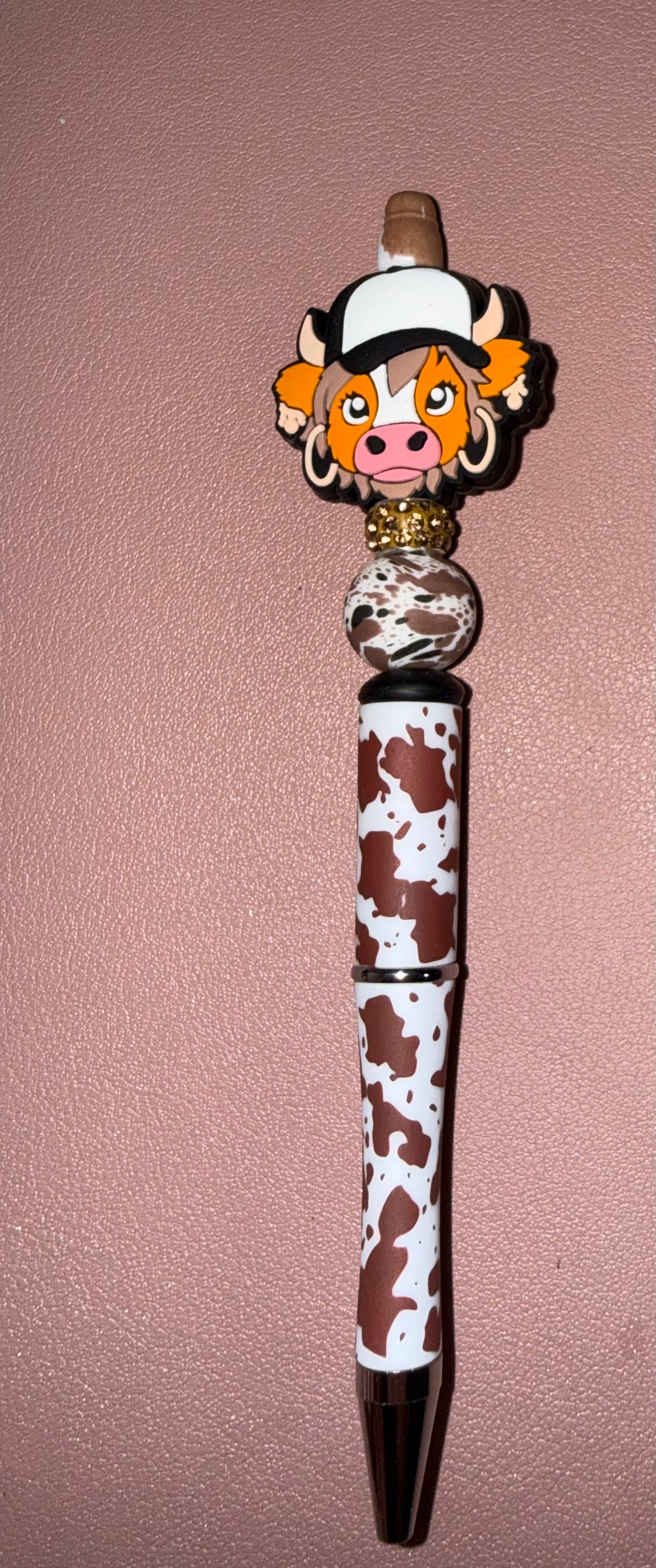brown animal print cow hoops premade pen