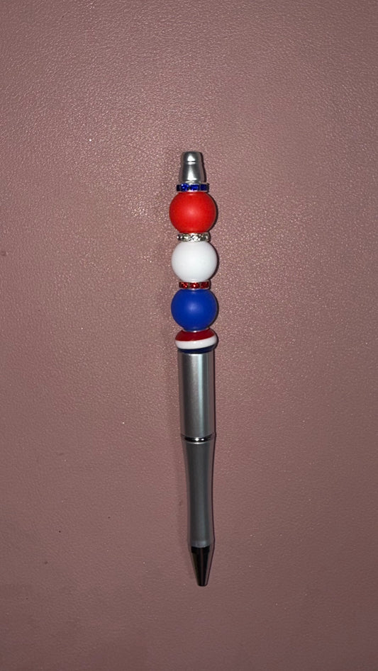 red white and blue premade pen