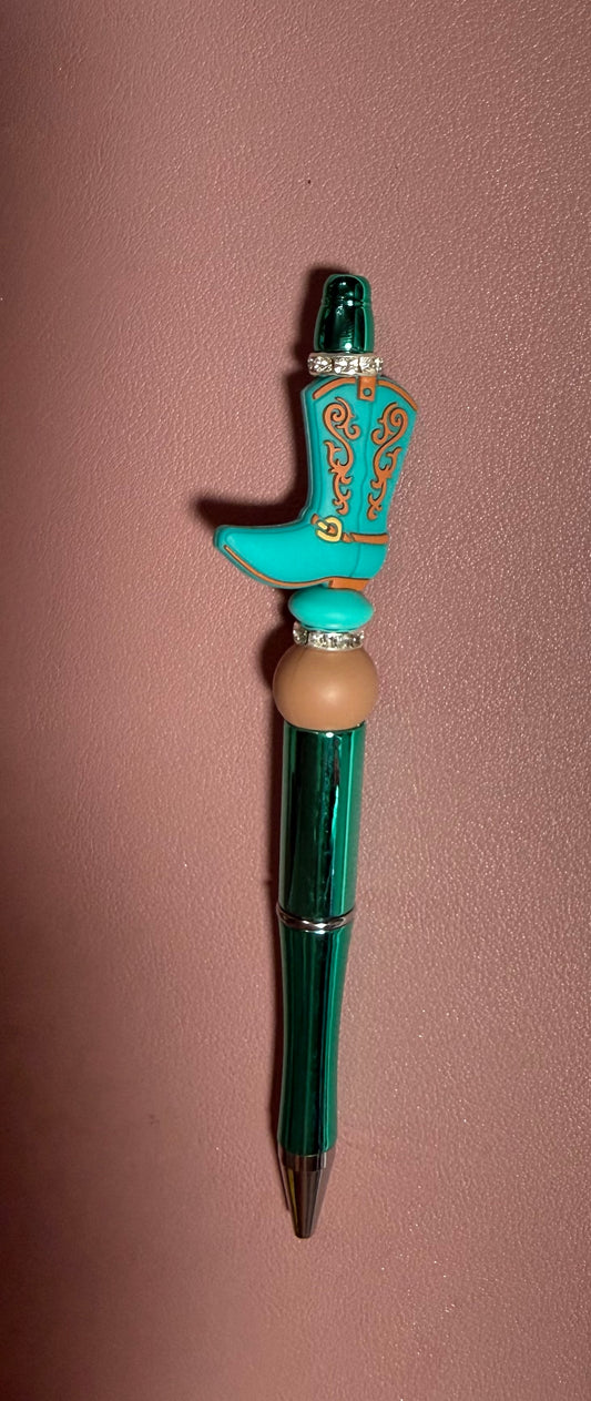 teal boot premade pen