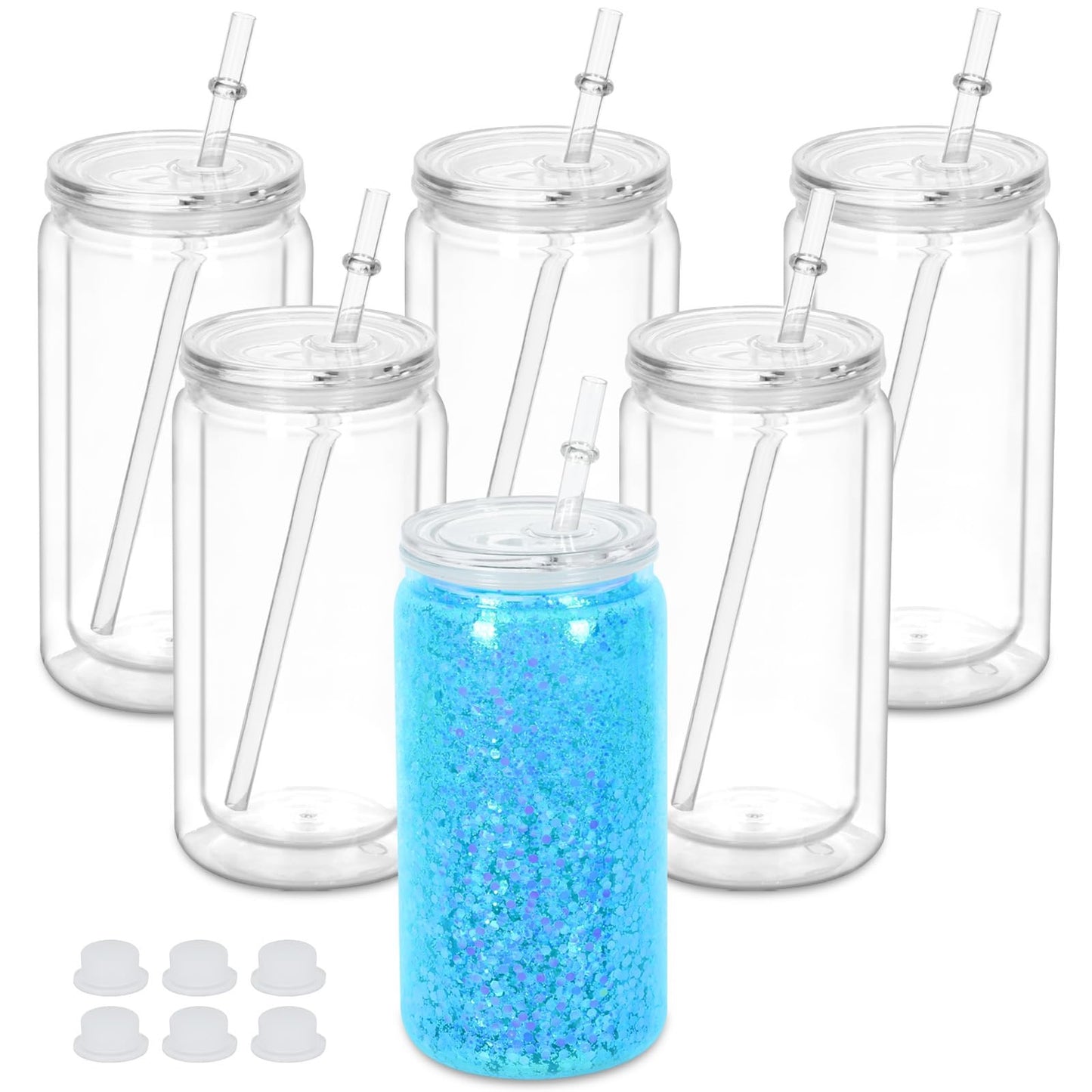 16oz Acrylic Snow Globe Tumbler