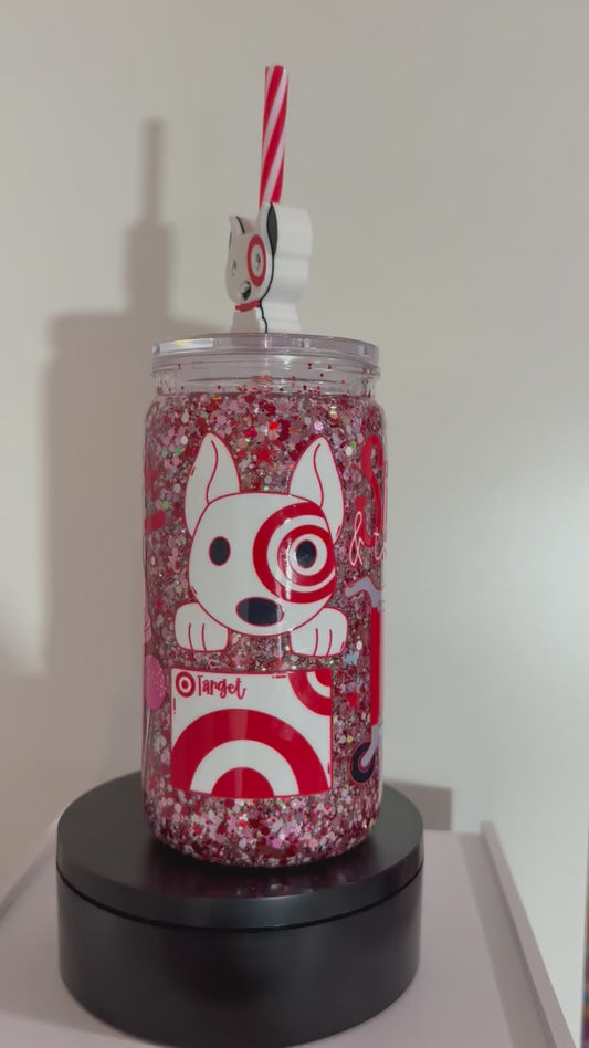 Sips and Trips Target Glitter Premade Cup